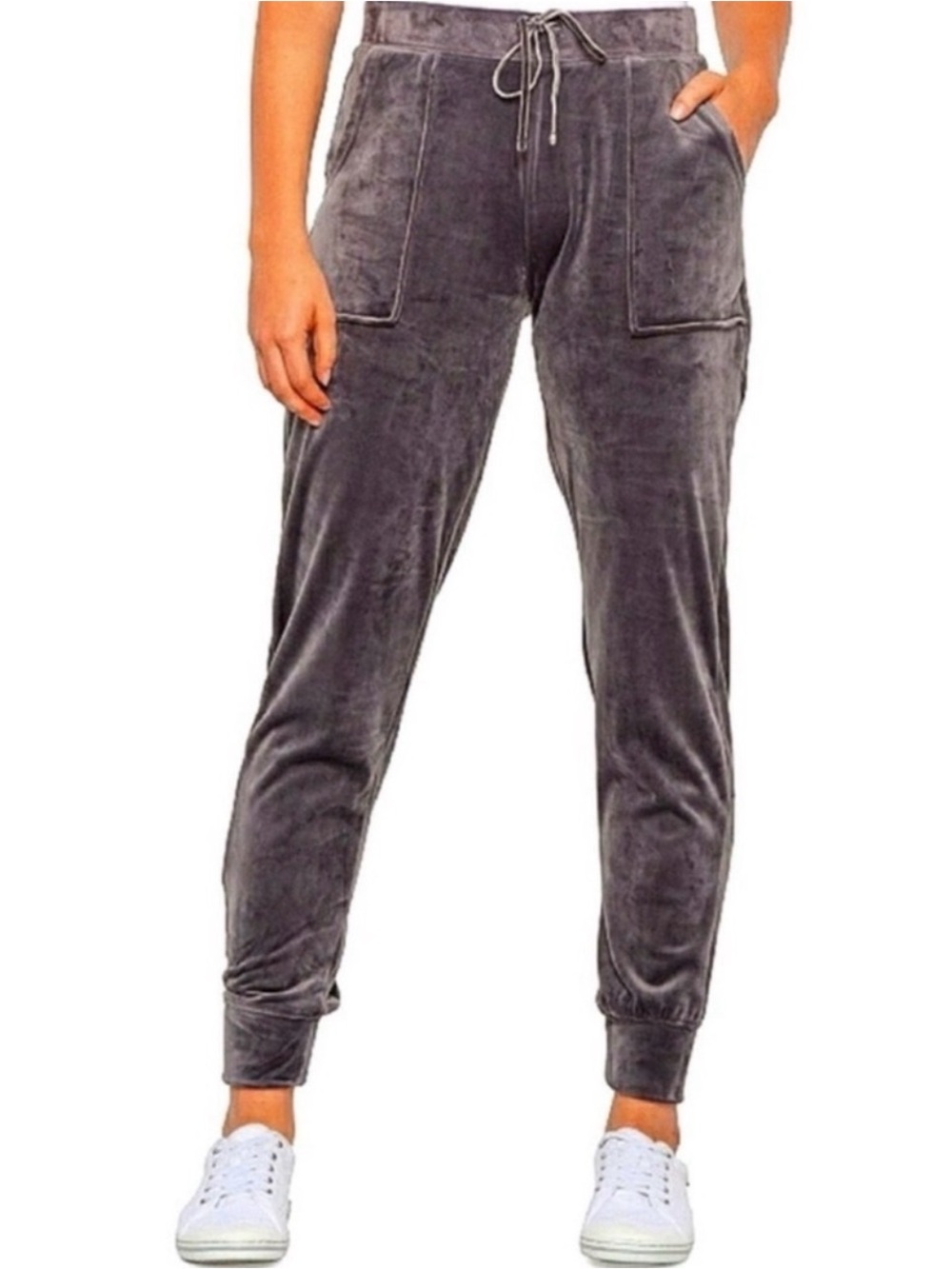 Cynthia Rowley Gray Plush Velour Joggers XS Cozy Lounge Pants